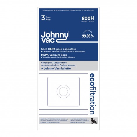 Sac microfiltre HEPA pour aspirateur Johnny Vac Juliette - paquet de 3 sacs