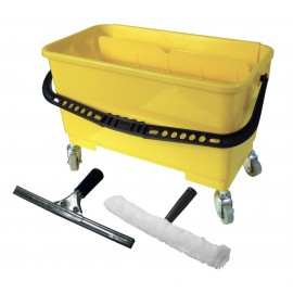 Window Cleaning Bucket with 14"  squeegee and Strip Washer