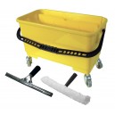 Window Cleaning Bucket with 14"  squeegee and Strip Washer