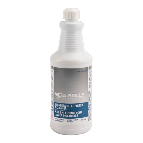 Nettoyant et polissant pour acier inoxydable - Meta Brille - 950 ml (33,4 oz) - Safeblend MEBR S12