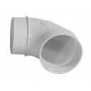 90° Medium Elbow - M/F - for Central Vacuum Installation - White - Hayden 765509W